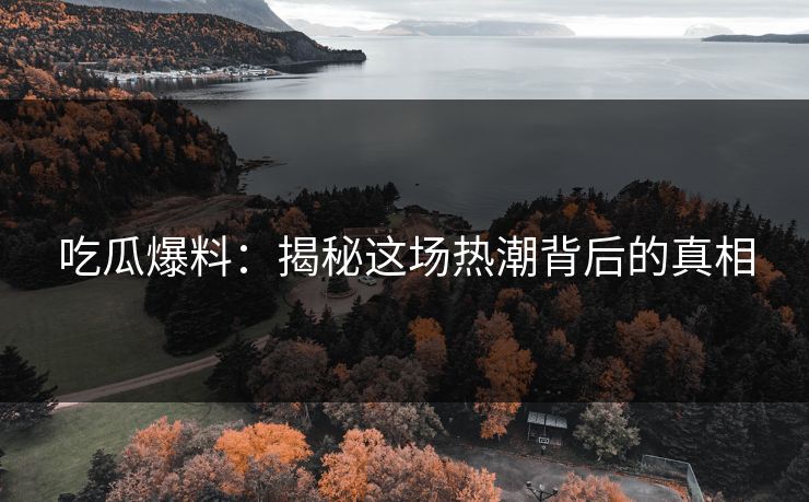 吃瓜爆料：揭秘这场热潮背后的真相