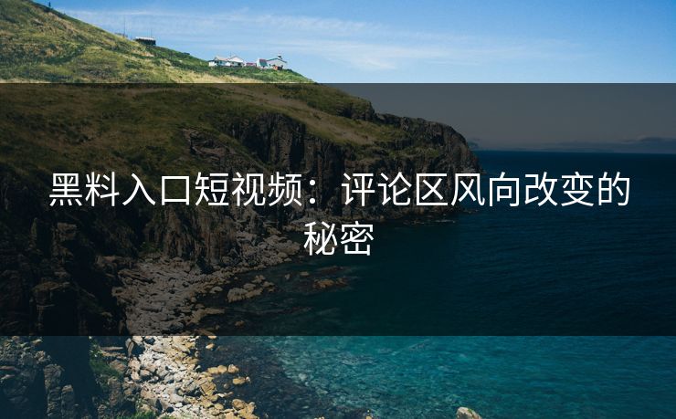 黑料入口短视频:评论区风向改变的秘密