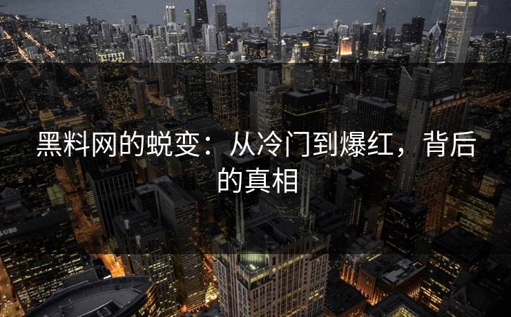 黑料网的蜕变：从冷门到爆红，背后的真相