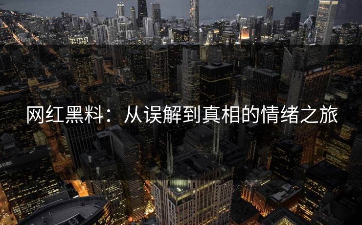 网红黑料：从误解到真相的情绪之旅