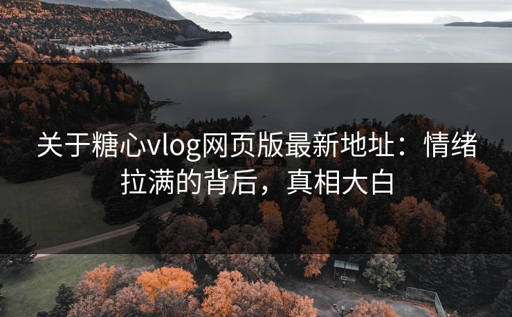 关于糖心vlog网页版最新地址：情绪拉满的背后，真相大白