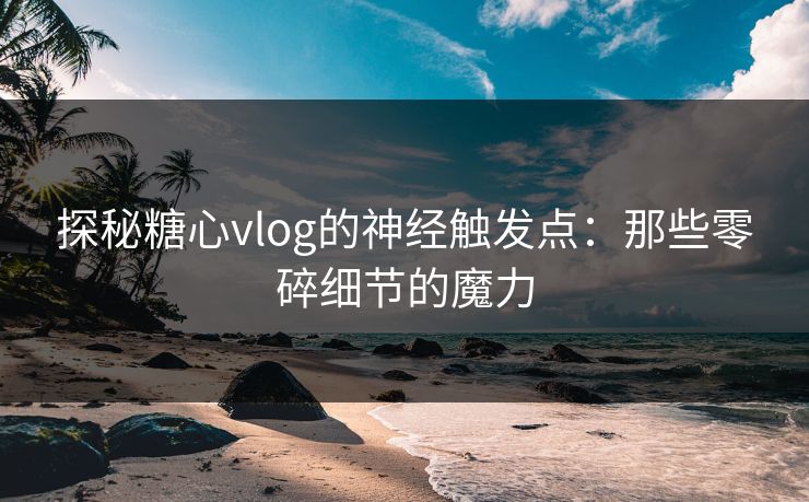 探秘糖心vlog的神经触发点：那些零碎细节的魔力