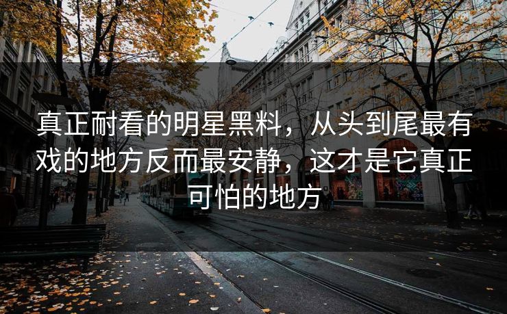 真正耐看的明星黑料，从头到尾最有戏的地方反而最安静，这才是它真正可怕的地方